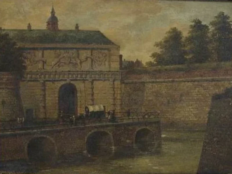 1818-Jan Jacob Croegaert-Van Bree - Vista dall'esterno della Sint-Jorispoort di Anversa
